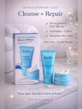 SKINFIX BARRIER+ HEAVY HITTERS DUO (Cleanser 2 oz + Lipid-Peptid Cream 0.5 oz)